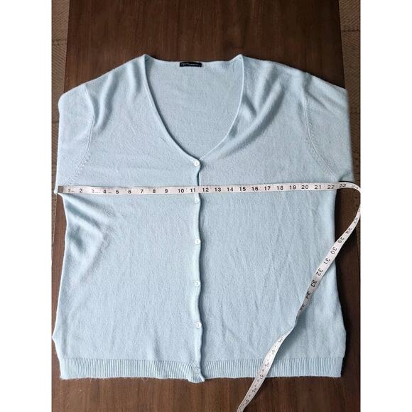 Cpm Collection Women's Super Soft Light Blue Knit V Neck Cardigan Pre-owned L - Picture 6 of 7